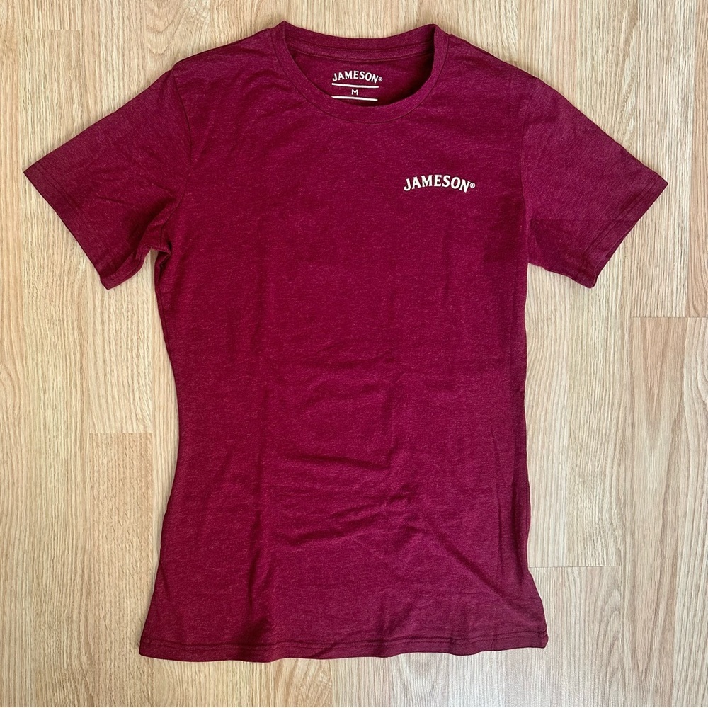 JAMESON Irish Whiskey Women’s Heather Maroon Short Sleeve T-Shirt, Size Medium